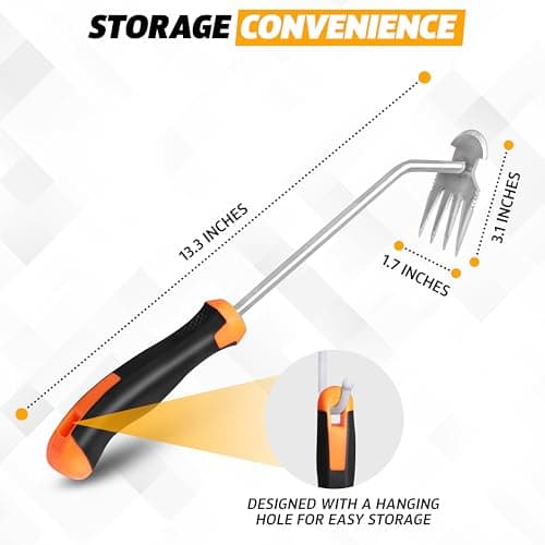 EcoNour Weed Puller Tool | Stainless Steel Weeder with Silicon Handle | Durable Weeding Remover Tool | Manual Weeder for Gardening | Effortless for Uprooting Weeds and Backyard Farm Planting