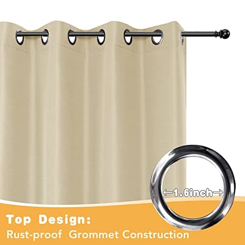 HolidayIdeas Outdoor Curtains for Patio Waterproof, 4 Panels - 54 x 84 Inch - Privacy Protection & Light Filtering Curtains Cream Grommet Outside Curtains for Porch, Gazebo, Pergola, Backyard