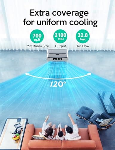 Evaporative Cooler, VAGKRI 2100CFM Air Cooler, 120°Oscillation Swamp Cooler with Remote Control, 24H Timer, 3 Wind Speeds for Outdoor Indoor Use,8 Gallon