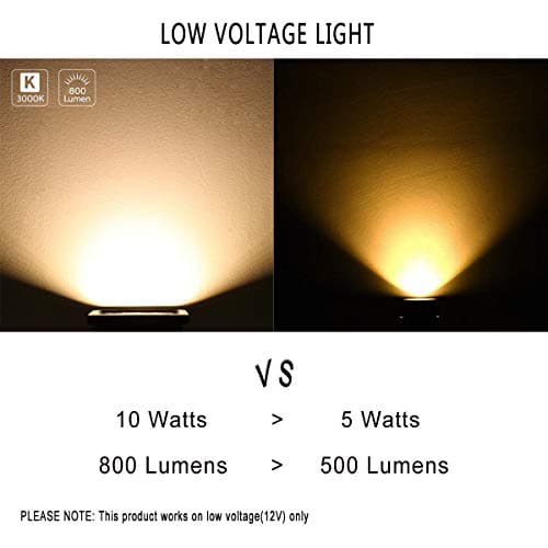 10W LED Landscape Lights 12V Low Voltage Outdoor Spotlights Warm White 3000K IP65 Waterproof with Spike Stand for Garden,Yard,Deck,Step [4 Pack]