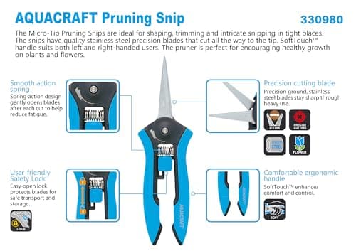 6.5” Gardening Tools Trimmer Pruning Snip, Pruning Scissors with Straight Stainless Steel Precision Blades