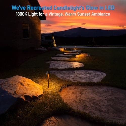 LEONLITE 5CCT Low Voltage Pathway Lights, LED Landscape Path Lights, 1800/2700/3000/4000/5000K, Saucer Head, 12-24V AC/DC, IP65 Outdoor Walkway Light, Oil Rubbed Bronze Aluminum, Pack of 6