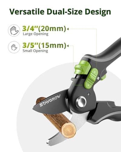 Pruning Shears for Gardening 2 Pack, 8.5" Bypass Garden Clippers and 6.5" Curved Garden Shears, Pruners with Super Sharp Stainless Steel Blades, Safety Lock, Gardening Gifts for Men Women