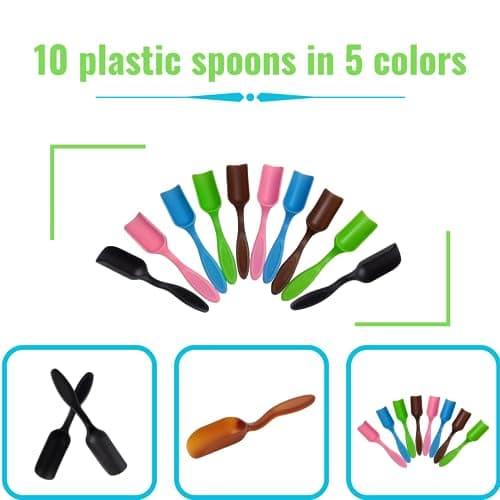 10Pcs NINGDAN Mini Shovel,Plastic Mini Gardening Shovel Spoons Soil Scoops,Cultivation Digging Transplanting Tools for Succulents Potted Flowers,Succulent Sand Scoops/Coffee Beans/Milk Powder Scoops