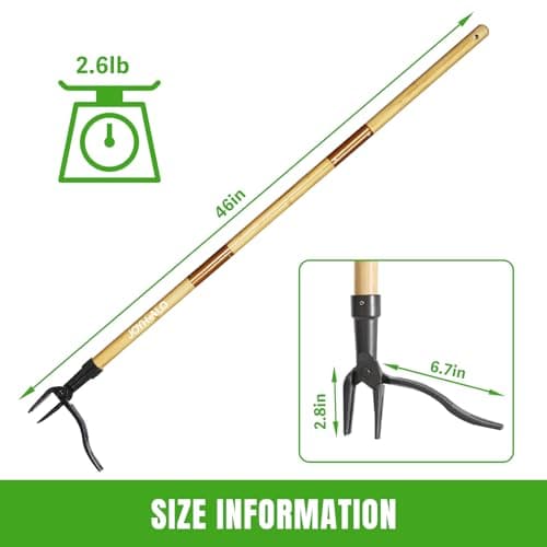 joyhalo 46" Dandelion Weed Puller Tool Stand Up Heavy Duty 4-Claw, Long Handle Weeder Tool for Yard with Steel Head, Weeding Tool Weed Picker, Weed Pulling Tool Without Bending or Kneeling