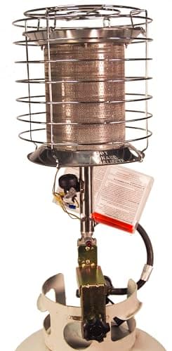 Dura Heat TT-360 Propane(LP) 360 Degree Tank Top Heater, Length: 8.9in, Width: 8.9in, Height: 20.24in,Silver