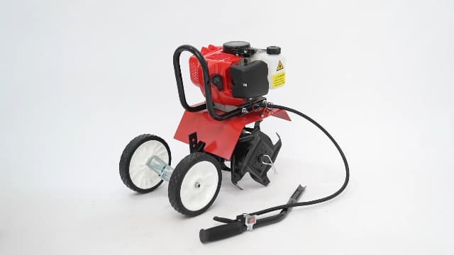Garden Tiller Cultivator,52CC 2-Stroke Gas Powered Engine Rototiller Garden Tool with Widened Mud Flap Cordless with Long Handle Strong Power Garden Cultivator for Plowing Turning Soil Ditching
