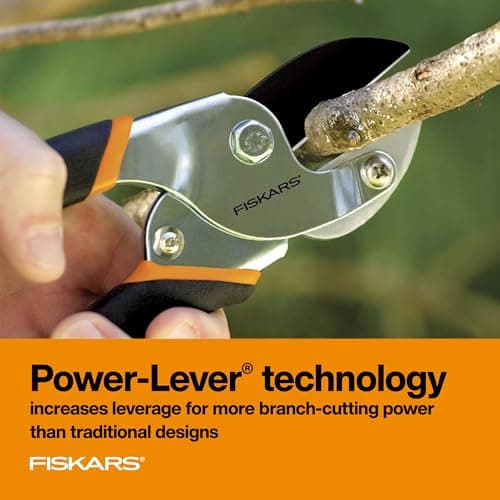 Fiskars Anvil Pruner, 5/8-Inch Cut Capacity Branch Cutter with Power-Lever Technology That Provides More Cutting Power, Best for Dry, Dead Stems and Small Branches
