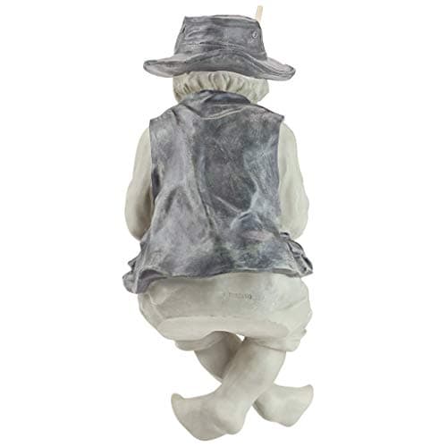 Design Toscano Frederic the Little Fisherman of Avignon Boy Fishing Garden Statue, 15 Inch Tall, Cast Stone Resin, Two Tone Stone Finish