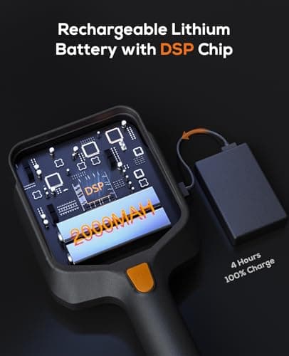 Metal Detector for Adults Waterproof - 2000mAh Chargeable Professional Cordless Gold Detector with LCD Display, Retractable Foldable Higher Accuracy Metal Detector with 10" IP68 Coil - Orange