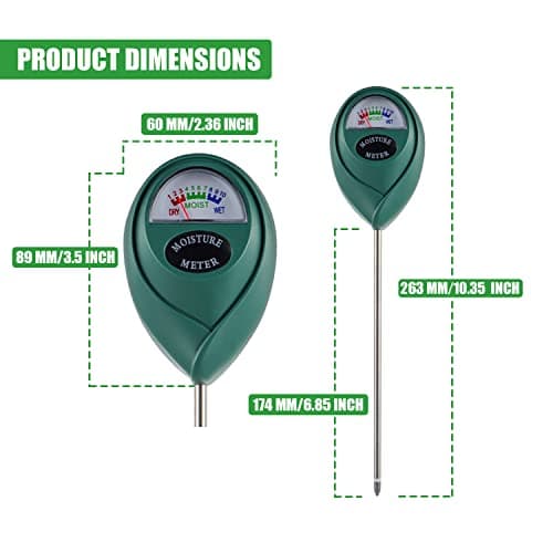 Soil Moisture Meter, Plant Water Monitor for Potted,Gardening, Farm, Lawn, Indoor and Outdoor Plants No Battery Needed（Pack of 1 pcs Green）