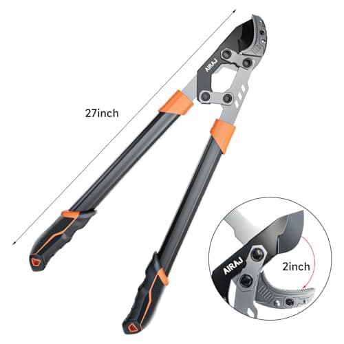 AIRAJ 27” Anvil Loppers for Tree Trimming Heavy Duty with Compound Action | Tree Branch Cutter with 2 Inch Cutting Capacity | Chops Thick Branches Ease | Garden Lopper Pruning Shears Heavy Duty
