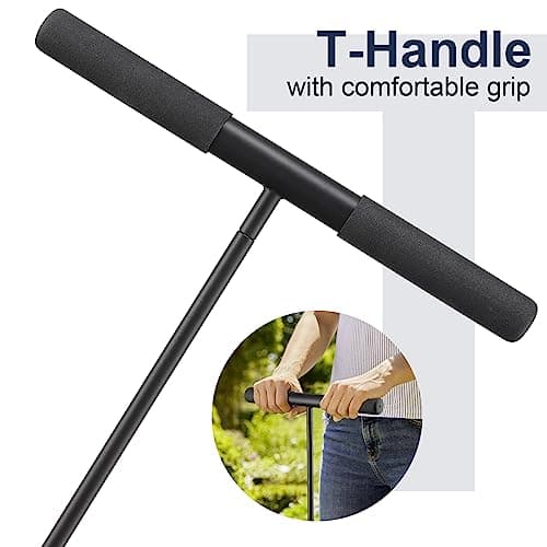 Soil Probe Rod, 48 Inch Metal Septic Tank Locator Tool, Ground Probe Rod for Soil Compaction, Locating Underground Pipes and Gopher Runs, Gardening