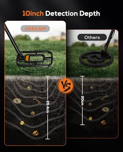 Metal Detector for Adults Waterproof - 2000mAh Chargeable Professional Cordless Gold Detector with LCD Display, Retractable Foldable Higher Accuracy Metal Detector with 10" IP68 Coil - Orange