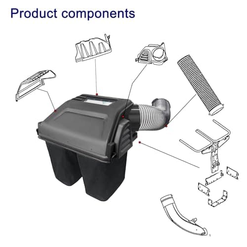 Replacementpart Two Bagger Double Bagger for Riding Lawn Mowers 42-46 Inch 2010 and After compatible with Various Troy-Bilt Cub Cadet CRAFTSMAN Other Models 19B30031 19A30031OEM