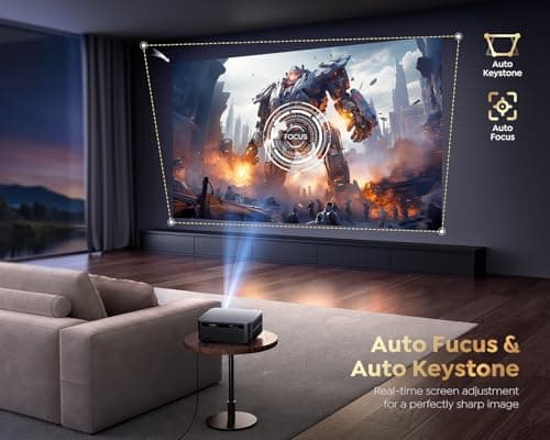 [1200 ANSI/Google TV/Voice Control]Smart Projector with WiFi 6 and Bluetooth, Netflix-Licensed 4K Support, Outdoor Movie Proyector, 1080P Home Ceiling Auto Focus Projector, PUTRIMS K12 Gray