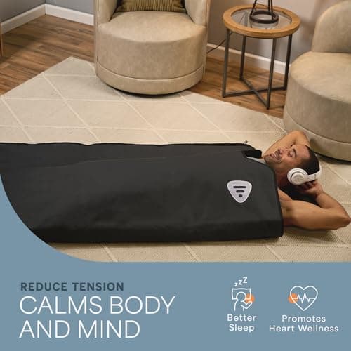 LifePro Infrared Sauna Blanket for Detox & Relaxation – Portable Far Infrared at Home Sauna for Detox, Muscle Tension Release, and Recovery – RejuvaWrap Series with Adjustable Heat Settings
