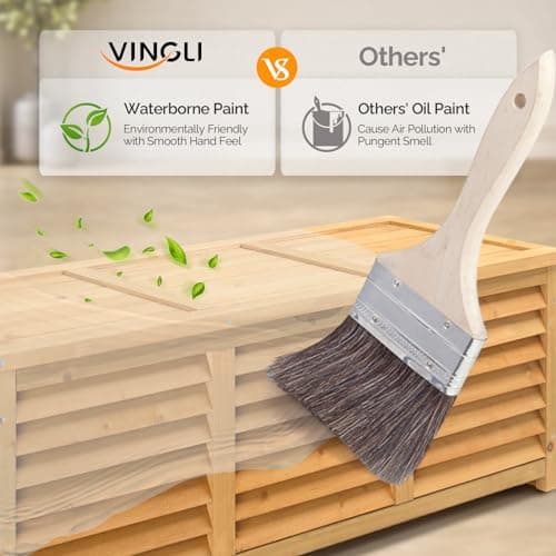 VINGLI 47 Gallon Wood Deck Box, Outdoor Storage Box for Tools, Cushions, Patio Storage Bench Container for Backyard, Porch, Garden (Natural)