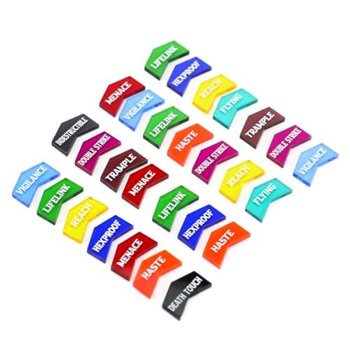 SIXPOINTS 60 Pieces MTG Keyword Counters -Set of Color Coded MTG Tokens & Box Set Compatible with Magic The Gathering, TCG, Card Games Accessories (MTG Keyword Counters)