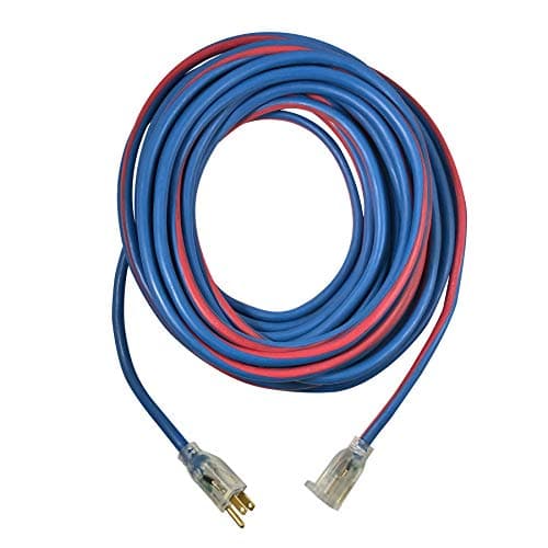 US Wire 99025 12/3 25-Foot SJEOW TPE Cold Weather Extension Cord Blue with Lighted Plug