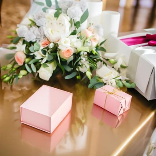 Stockroom Plus 6 Pack Magnetic Gift Boxes with Lids, 9.5 x 7 x 4 Inches for Birthday, Wedding, Groomsman and Bridesmaid Proposal Box (Pink)