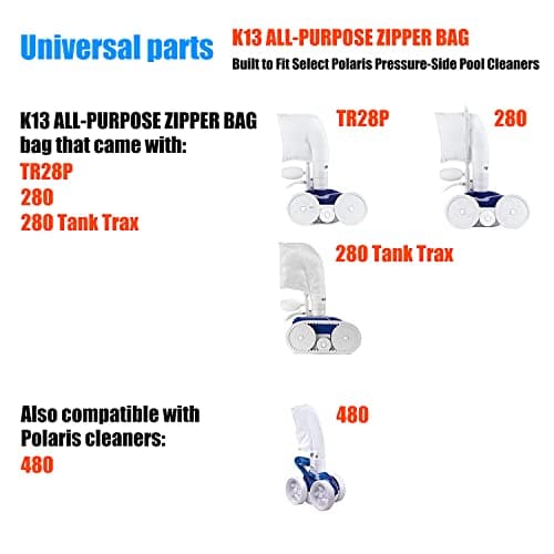 280 480 Pool Cleaner Bags Fit K13/k14/K16/TR28P/280/280 Tank Trax/480 Pool Cleaner, All Purpose Bags (280 480-3 Pack)