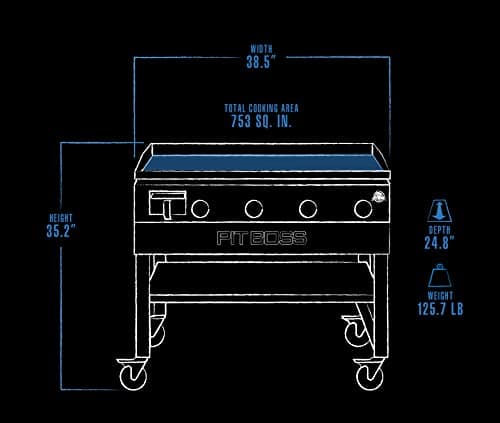 PIT BOSS 10962 4-Burner Gas Griddle, Black