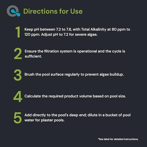 Copper Pool Algaecide for Swimming Pool - 90 Day Algaecide for Inground Pool to Prevent and Remove Pool Algae - Super Algaecide for Pool Opening - AquaDoc 32oz