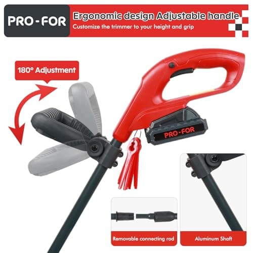 20V Max Cordless Grass Trimmer with Nylon Blade, 2-in-1 Stringless Trimmer & Lawn Edger, Lightweight Weed Wacker for Efficient Yard Maintenance