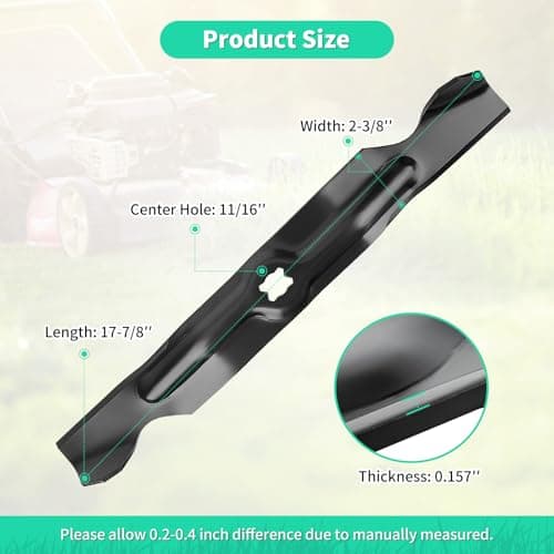 742-04154 High Lift Blades for 33" Deck, 942-04154 Mower Blades Compatible with Cub Cadet MTD Troy-Bilt Walk Behind Lawn Mower, Replaces 742-04154A, 942-04154A, 2 Pack