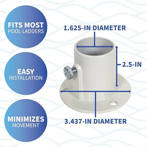 Blue Wave NE1228PR Aluminum Deck Flanges for Above Ground Pool Ladder - Pair