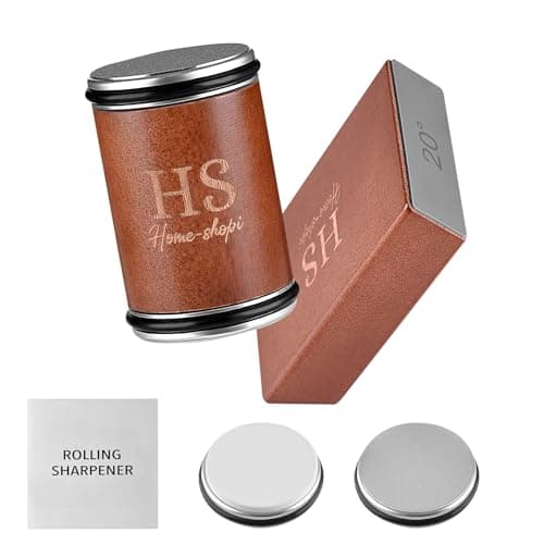 Rolling Knife Sharpener Kit with 2 Extra Discs (Diamond & Ceramic) - 15° & 20° Angles, Magnetic Knife Holder, Ideal for Kitchen, Pocket, Chef, and Hunting Knives