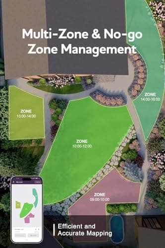 N2000 Robot Lawn Mower Perimeter Wire Free RTK,TOF,Vision Robotic Lawnmower 1.5 Acres,AI Assisted Mapping,Virtual Boundary,Multi Zone Management,APP Control,Cut Height 0.8"-3.5",Anti-Theft