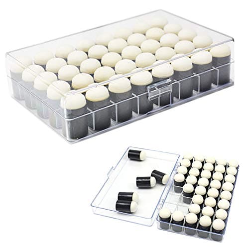 40pcs Finger Sponge Daubers with Storage Box for Painting Chalk Ink Card Making Drawing DIY Craft Handmade Finger Painting Sponge Set Craft Drawing Sponge Dauber Set Painting Projects-Daubers