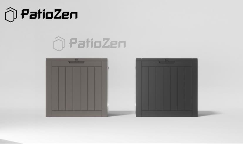 31 Gallon Resin Deck Box, Lockable Patio Outdoor Storage Box for Furniture, Garden Tools and Tools Storage, Waterproof Outside Storage Boxes - Black