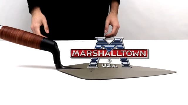 MARSHALLTOWN QLT Concrete Finishing Trowel, 16 x 4 Inch Carbon Steel Blade, Soft Grip Handle, FT164