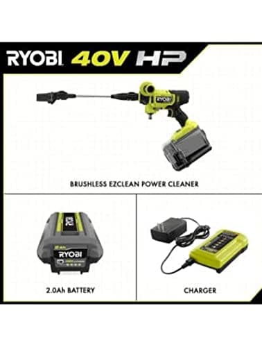 HP Brushless EZClean 600 PSI 0.7 GPM 40 Volt HP Cold Water Cleaner with 2.0 Ah Battery and Charger (11.3, 1)