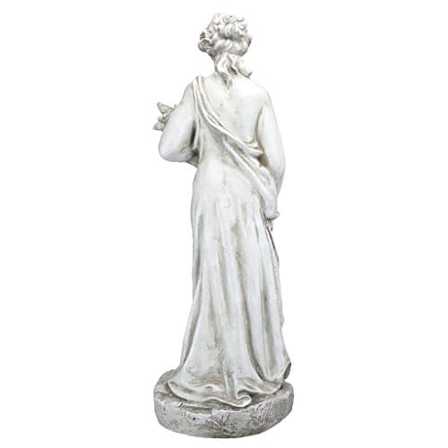 Design Toscano Summer Woman of The Four Seasons Indoor/Outdoor Garden Statue, 11 inches Wide, 33 inches Tall, Cast Stone Resin, Antique Stone Finish
