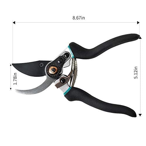 Flora Guard Pruning Shears 8.6" Bypass Garden Shears, Professional Ultra Sharp Sk5 Steel Garden Clippers, Heavy Duty Durable Ergonomic handle Plant Cutting Scissors Tools, Yard Hedge Branch Trimmer