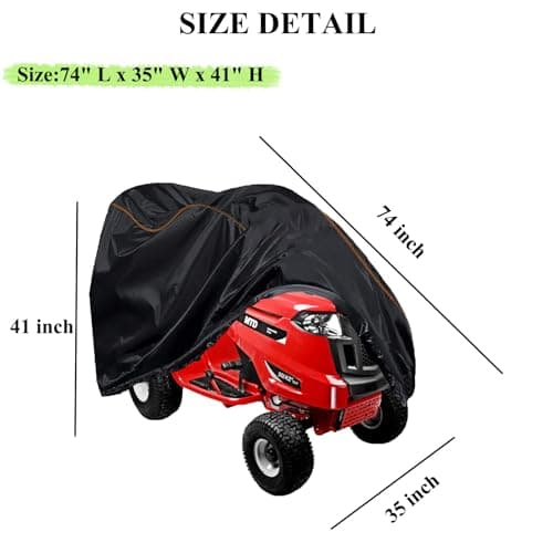 Riding Lawn Mower Cover Tractor 420D Compatible with up to 35 inch Decks Cub Cadet,Troy-Bilt,Husqvarna,MTD,Greenworks, EGO,Craftsman,Honda Windproof Outdoor with Storage