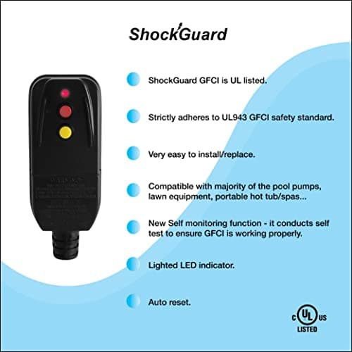 GFCI Replacement Plug Assembly 3-Prongs for Pressure Washer, Inflatable Pool Pump, Above Ground Plug-n-Play hot tub