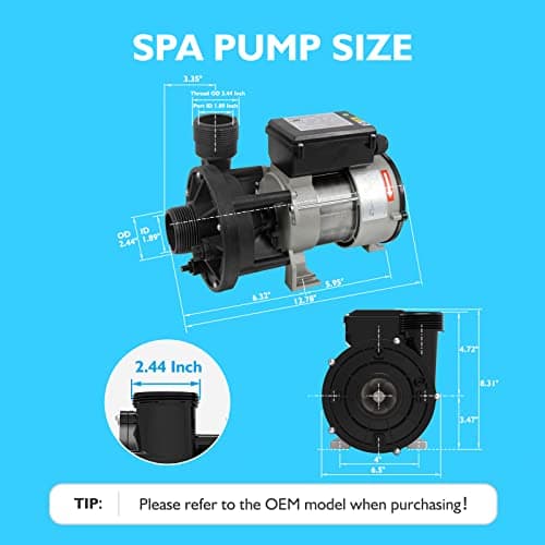 Hot Tub Bath Pump; LX Pump Motor, 110V, 9Amps, 1.5" Port, 116GPM Flow Rate (Model: WBC150)