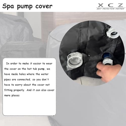 XCZ hot tub Pump Cover. with Thermal Insulation Aluminum Film, Waterproof, Sunscreen, Insulation. Spa Heat Pump Insulation Cover. (Black)