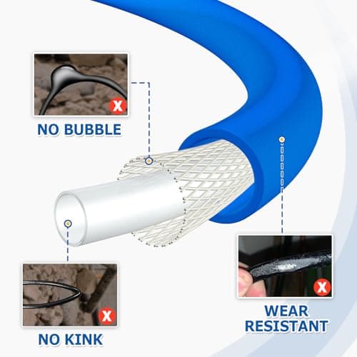 TOOLCY Wearproof Pressure Washer Hose 50ft, 3400 PSI Kink Resistant Power Washer Hose 1/4 in., Replacement Power Wash Hose with M22 and 3/8" Quick Connection Kit for Gas & Electric