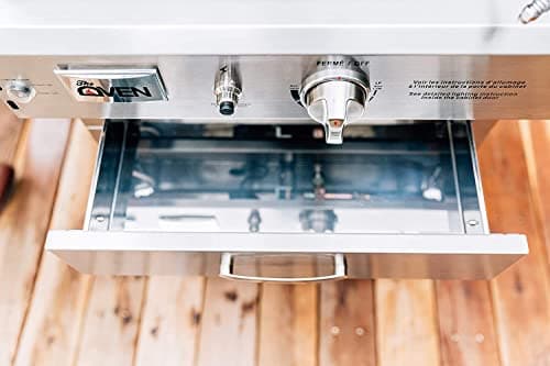 AMS Fireplace Summerset Pizza Oven - Large Capacity Propane Gas Outdoor Oven with Pizza Stone and Smoker Box, 304 Stainless Steel Construction for Built-in or Countertop Use. FREE Tabletop Fire Pit
