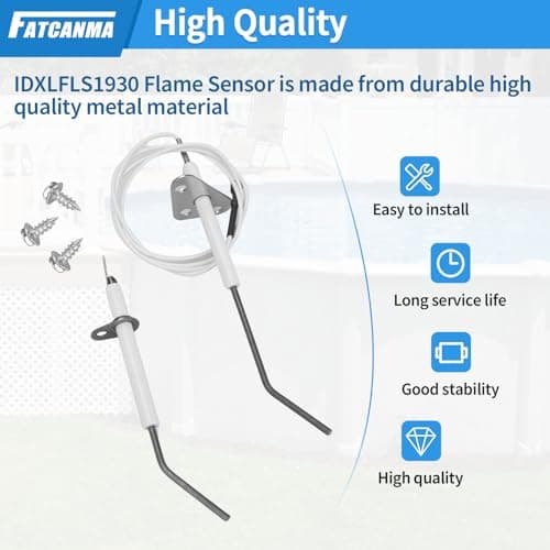 IDXLFLS1930 Flame Sensor Replacement fit for Hayward Pool Heater Parts, Pool Heater Ignitor Compatible with Hayward Universal H-Series Induced Draft and Gas Heater H250IDL H300IDL H400IDL H150FD