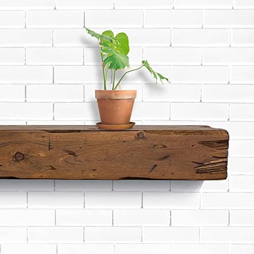 Fireplace Mantel, Distressed, Rustic, Floating Shelf, Modern, Real Wood. (48Lx6Hx8D, Provincial)