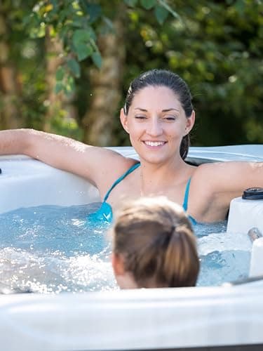 Hudson Bay HB31 3-Person Hot Tub with 31 Therapy Jets and Digital Controls – Sterling Acrylic Interior and Mocha Exterior Cabinet - Ideal for Backyard Relaxation and Hydrotherapy