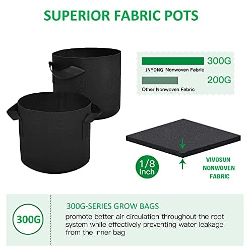 12-Pack 10 Gallon Thickened Non-Woven Grow Bags, Aeration Fabric Pots with Handles