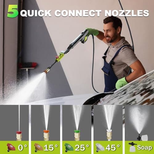 Pressure Washer, 5000PSI Max 3.6GPM Electric Power Washer with Foam Cannon 35FT Power Cord 4 Nozzles, Pressure Washer for Cars, Patios, Fences, Decks and Driveway